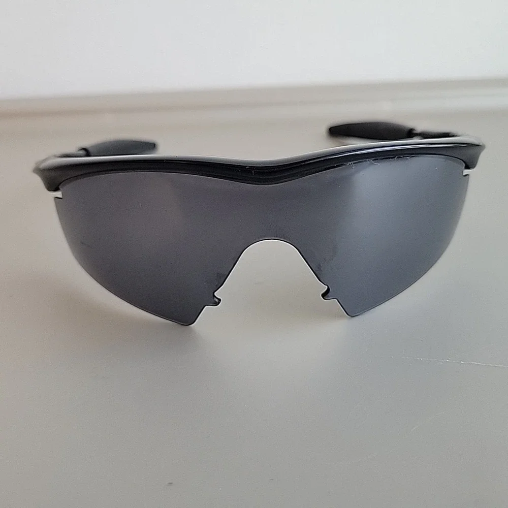 OAKLEY M Frame Sunglasses Sport Shield Wrap Cycling Baseball Black Lens USA